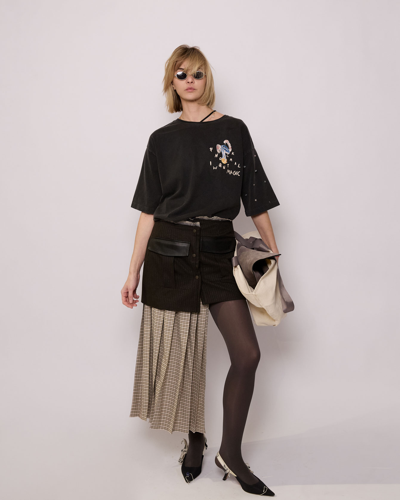 Юбка-мини №12 Brown-Grey