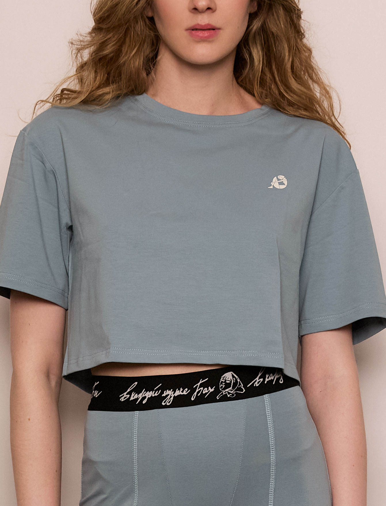 Футболка №15 Crop Blue