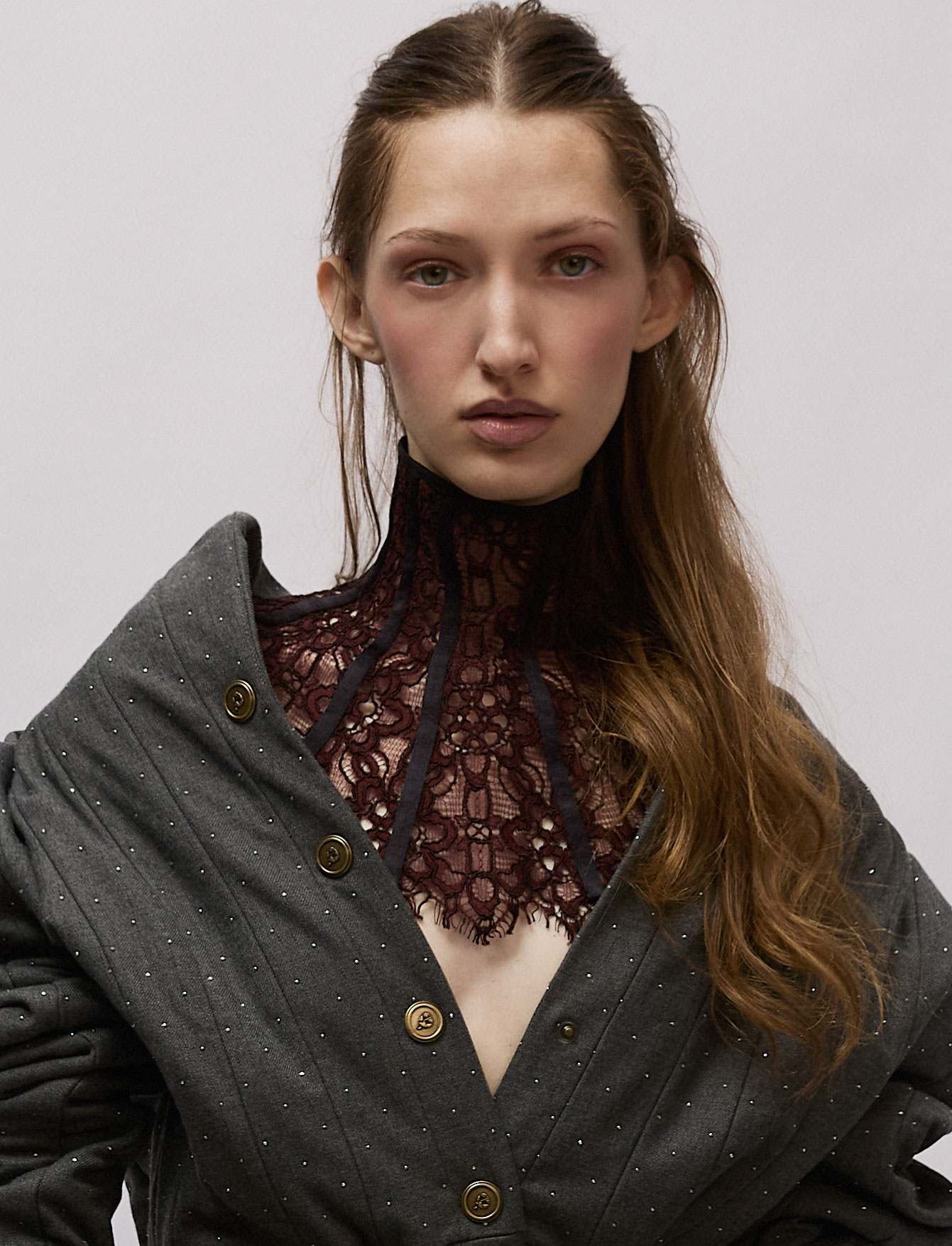 Воротник из кружева №25 Burgundy