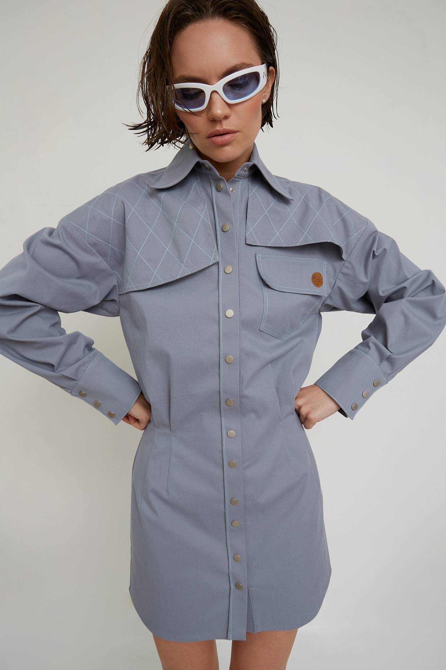 Платье - рубашка №6 Blue Cotton Платье - рубашка №6 Blue Cotton
