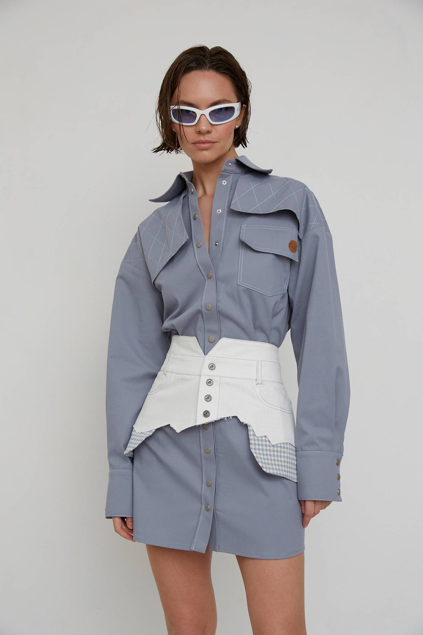 Платье - рубашка №6 Blue Cotton Платье - рубашка №6 Blue Cotton