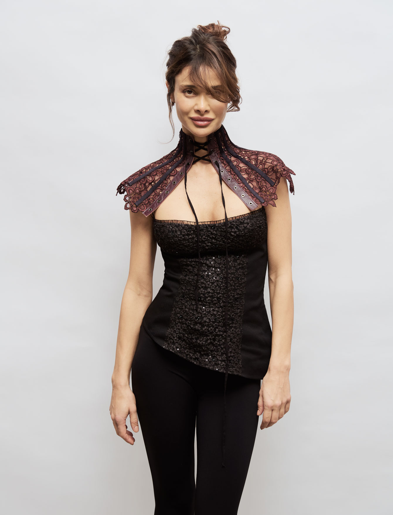 Воротник из кружева №25 Burgundy