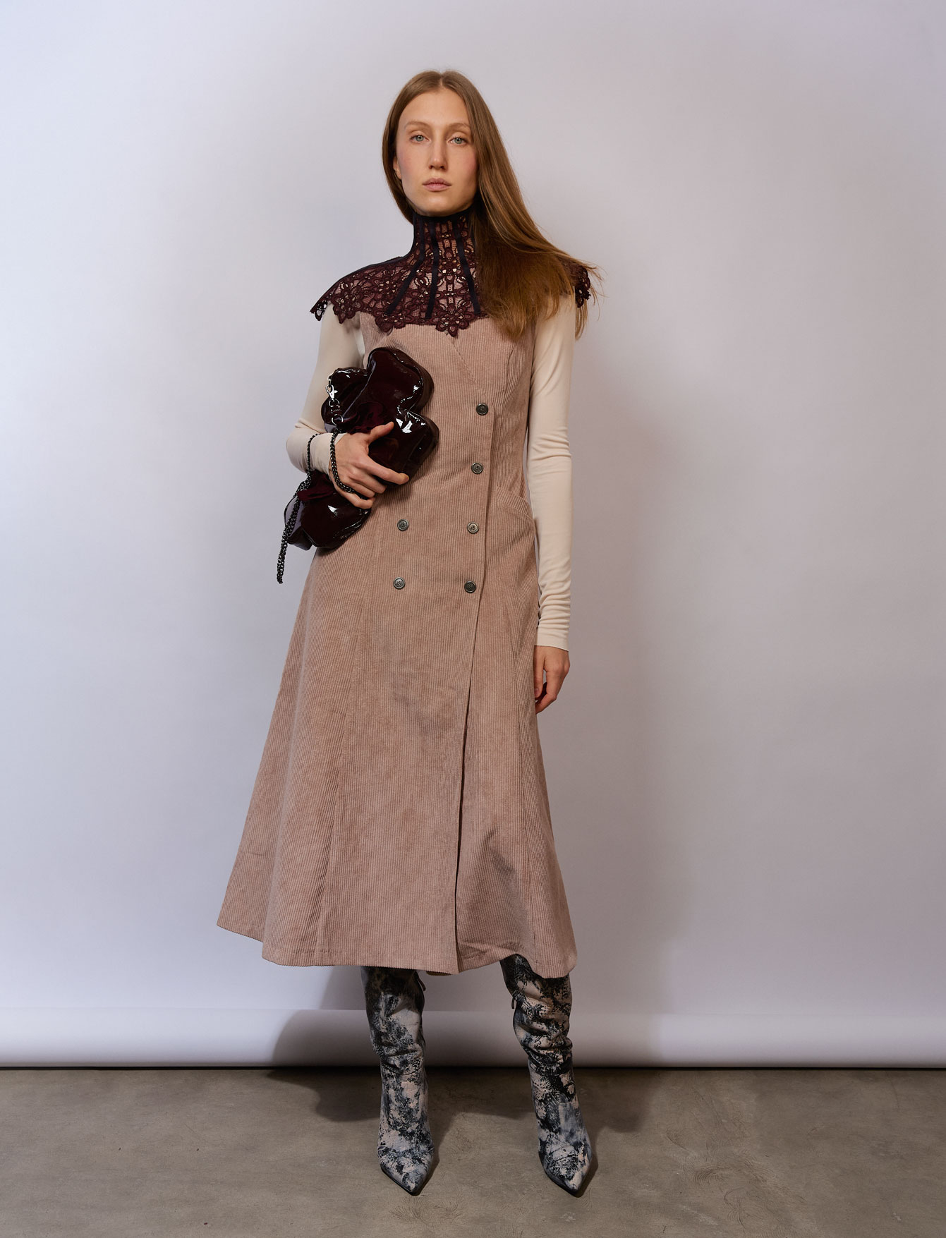 Воротник из кружева №25 Burgundy