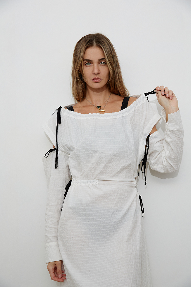 Асимметричное платье №88 Cotton stripe