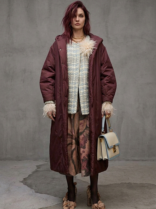 Пальто утепленное №35 Burgundy