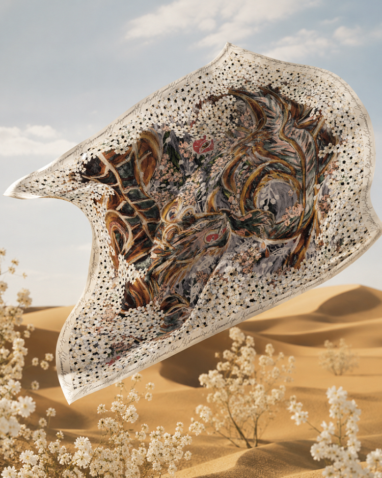 Платок 8152/4. Принт "Звери"