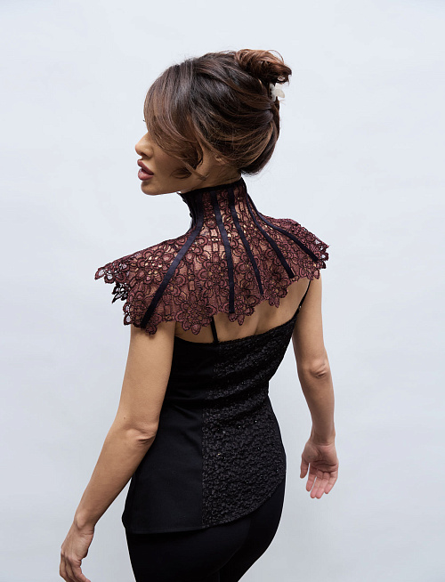 Воротник из кружева №25 Burgundy