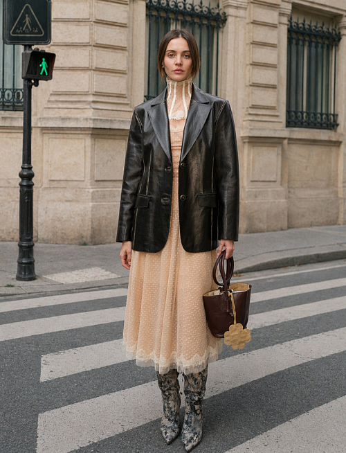 Пиджак №58 Leather Flower. EX