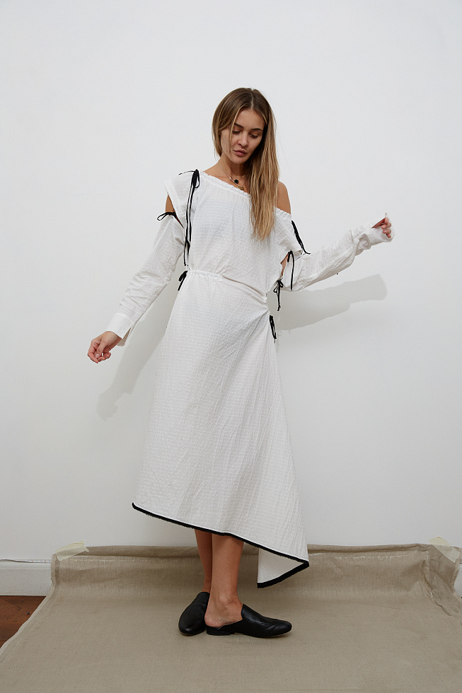 Асимметричное платье №88 Cotton stripe