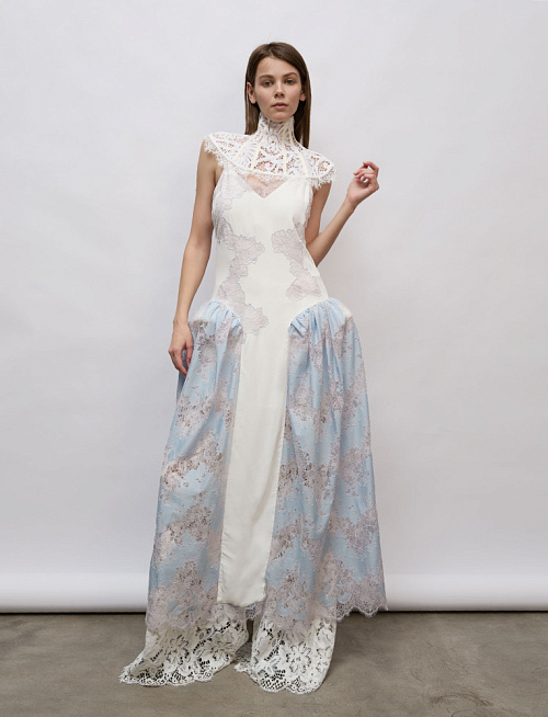 Платье Blue Mist + Воротник Peony II