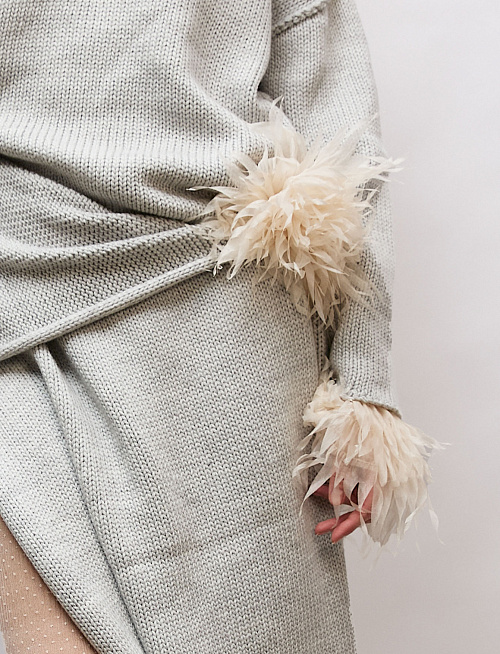 Брошь текстильная Egret