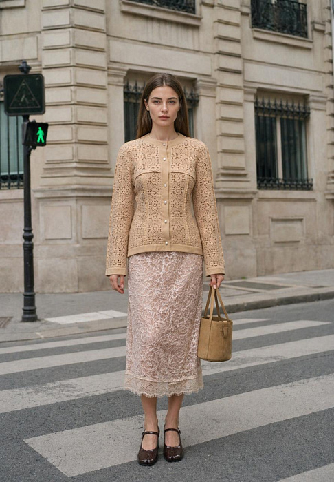 Образ 19: Блузка + юбка кружево